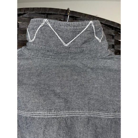 Fossil Gray Vintage Fit Chambray Button Down Shirt Men’s Size Large - Picture 5 of 6
